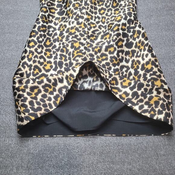 J.Crew Dress Womens 6 Leopard Print Sleeveless A-Line Fit & Flare Lined Back Zip - Picture 4 of 10